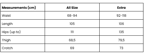 Size Guide Black Clay Batik Pants